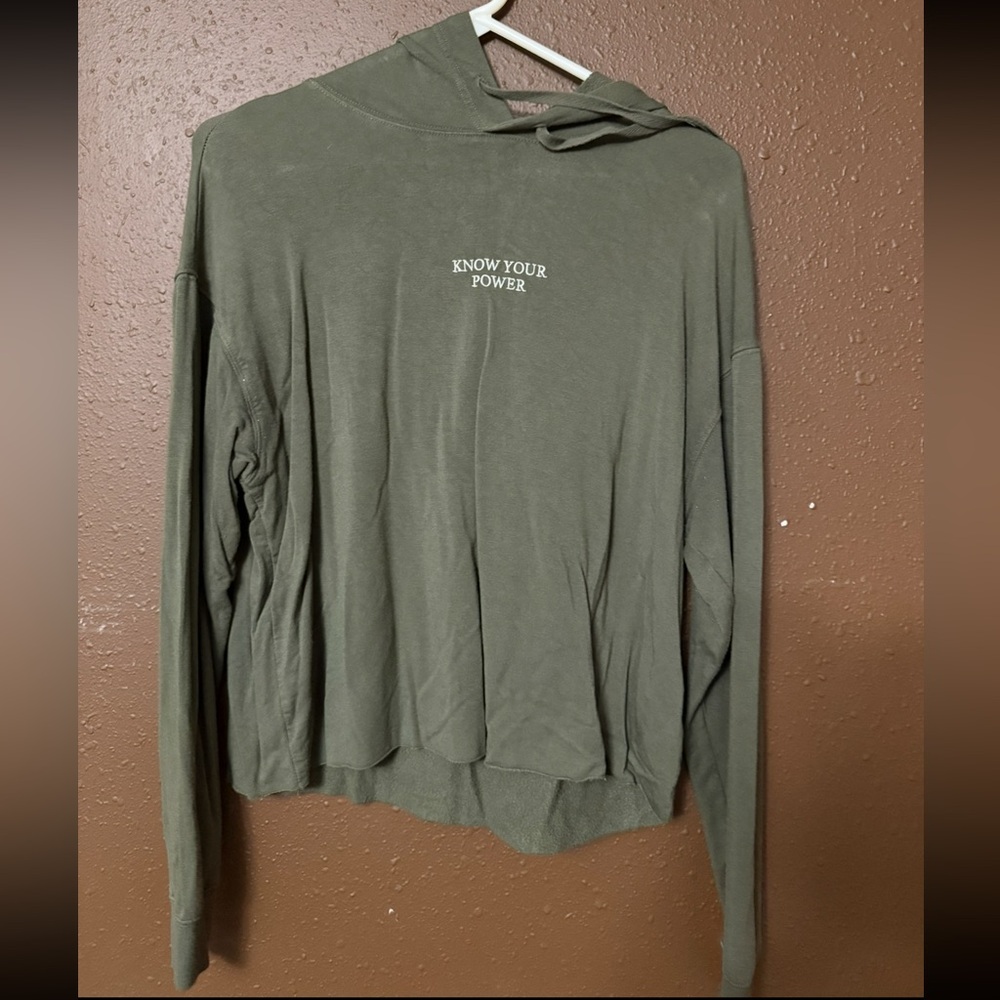 $5 for $20 item: Green Hoodie with 'Know Your Power' Print